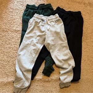 Kids Fleece Jogger Pants - Black, Gray, Cream, Green